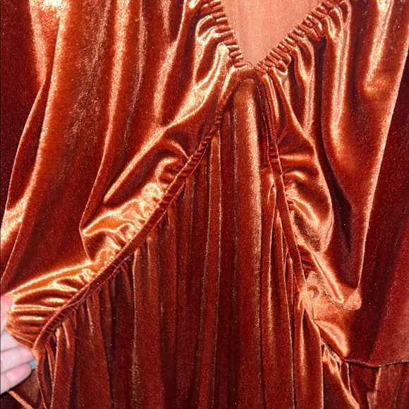 Shimmering Rust Velvet Dress - Picture 5 of 6